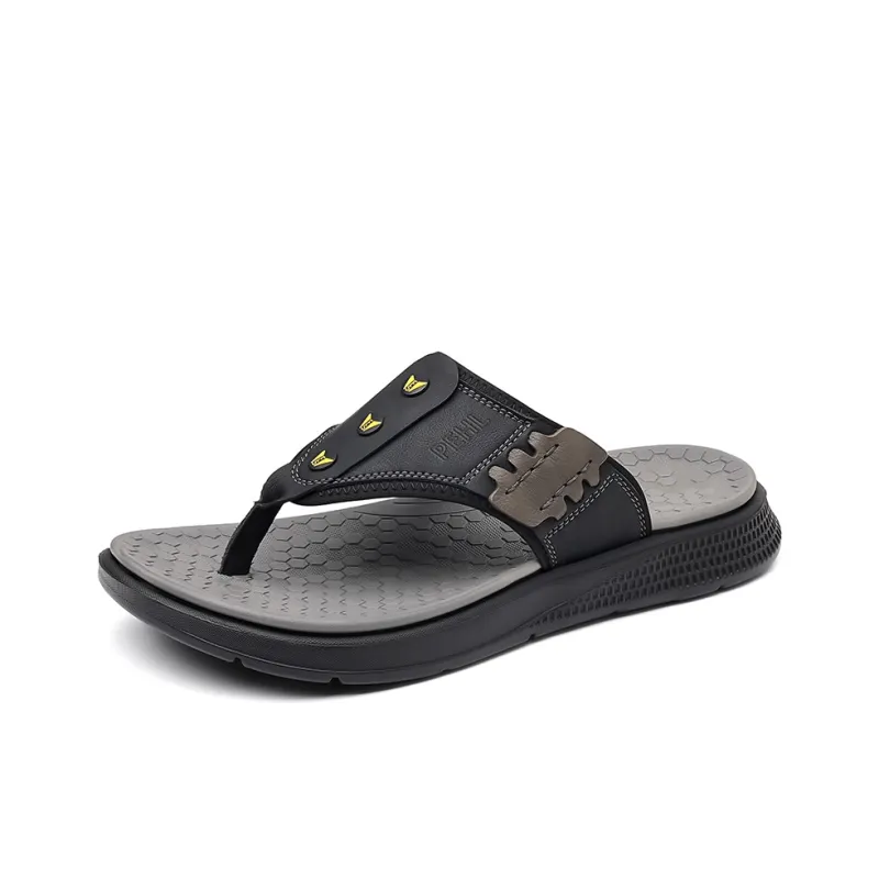 PEHL Rubber Sole Abrasion Resistant Slip Resistant Quick Dry Flip Flops Men's-0