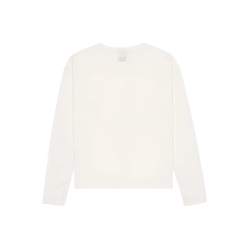 New Balance Drop Shoulder Sleeve T Shirt Women's Ivory White-1