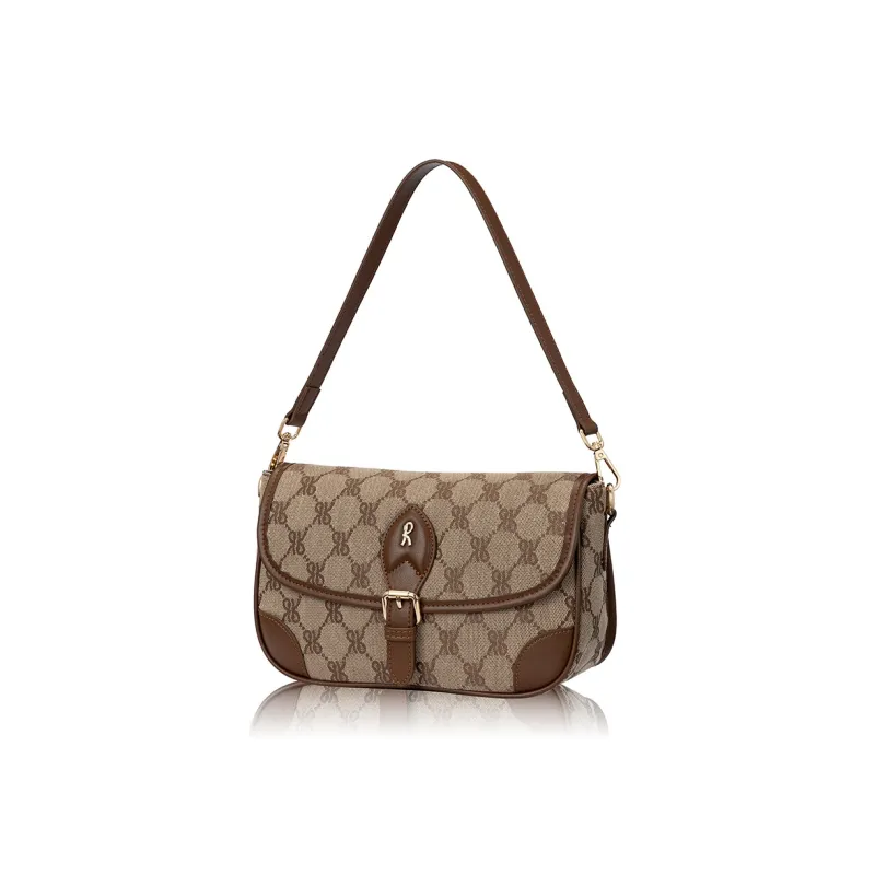 ROBERTA DI CAMERINO Fabric Shoulder Bag Regular Women's Black/Brown-6