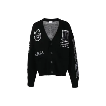 OFF WHITE Varsity V Neck Cardigan