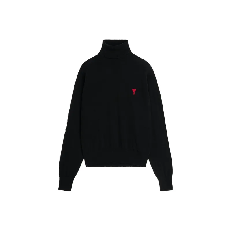 Ami Paris Ami De Coeur Embroidery Turtleneck Sweater-0
