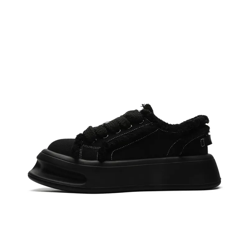 ZONEJOY Anti Slip Wear Resistant Low Top Skateboard Shoes Unisex Black-0