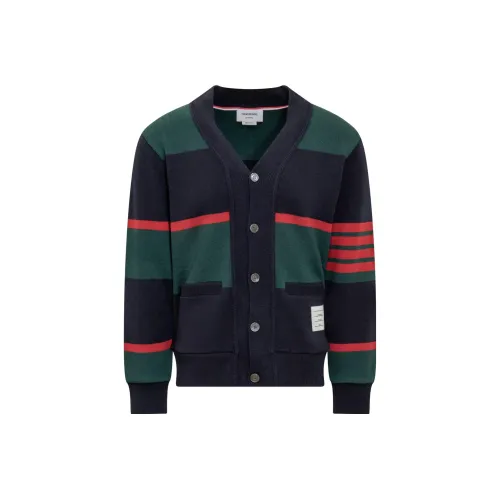 THOM BROWNE 4 Bar Striped Knitted Cardigan