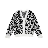 Black White Zebra Print Cardigan Sweater