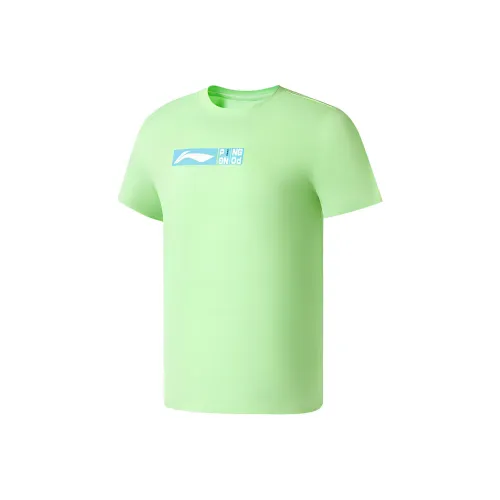 LiNing Table Tennis Series T Shirt Men's Fluorescent Ice Green
