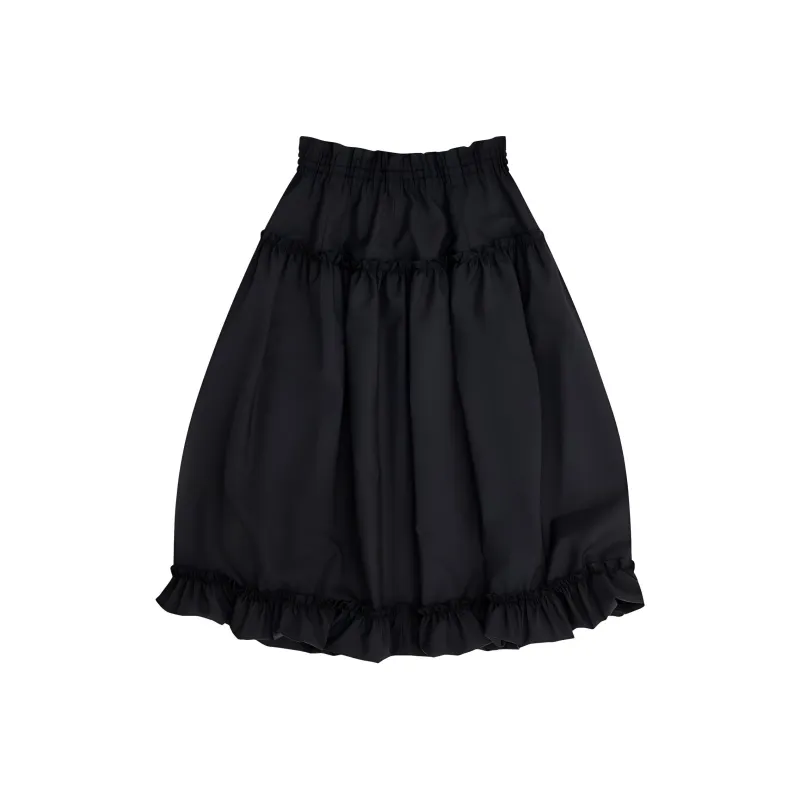 Comme Des Garcons Black Vintage Lace Trim Skirt Black-1