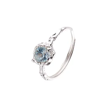 MSMH S925 Silver With Topaz Rings Women's Silver