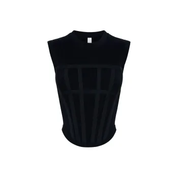 DION LEE Ribbed Corset Top