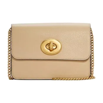 COACH Jennifer Special Collaboration Bowery Pebbled Leather Shoulder Bag, Crossbody Bag Small Size Women's Beige Yellow