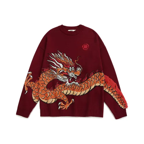 Guuka Year Of The Dragon Series Knitwear Men Dark Red