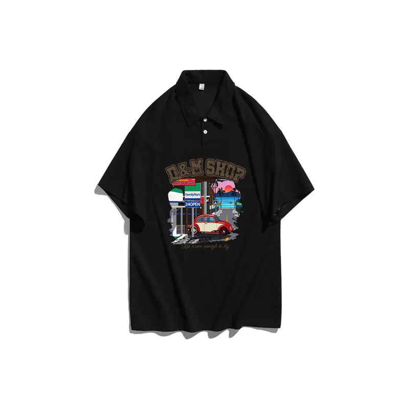 D&W Polo Shirts Unisex Black-0