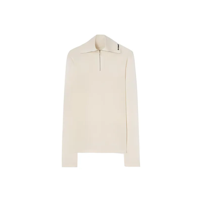 JIL SANDER + Zip Detailed Long Sleeved Sweatshirt-0