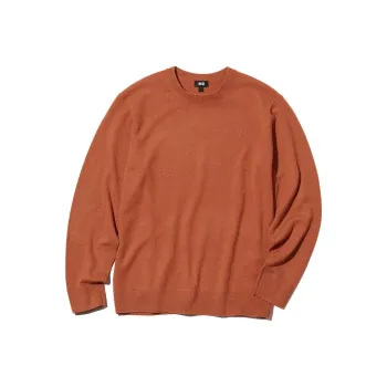UNIQLO Cashmere Sweaters Men Orange Red