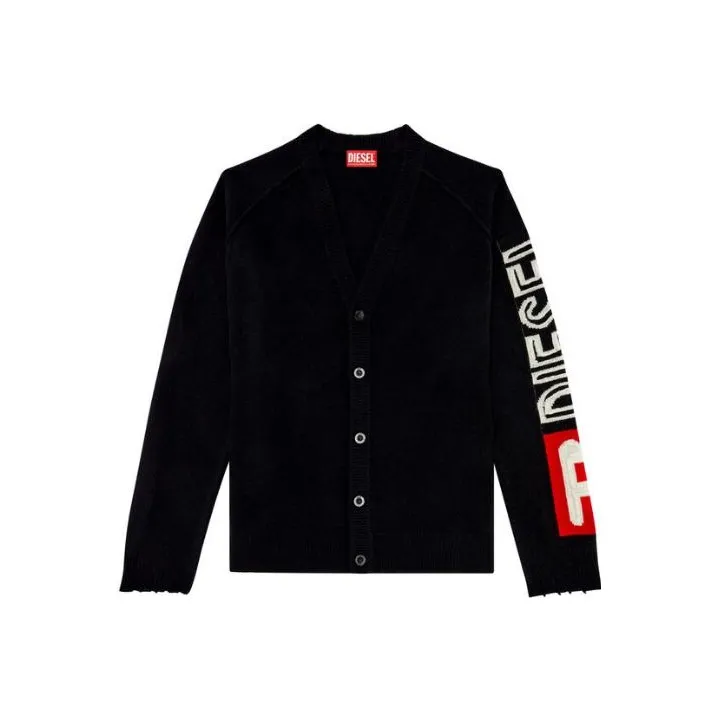 DIESEL Logo Intarsia Knit Cardigan-0