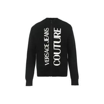 VERSACE JEANS COUTURE Logo embroidered Zipped Cardigan