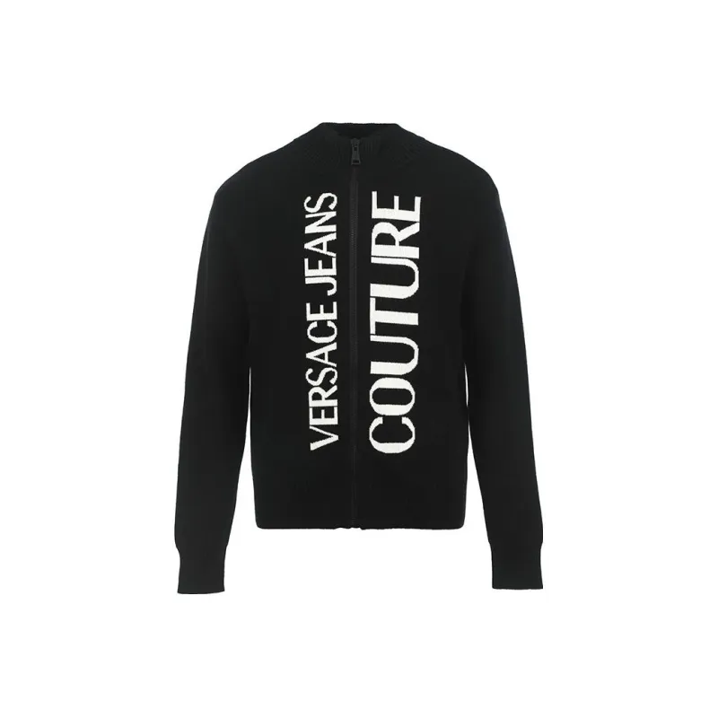 VERSACE JEANS COUTURE Logo embroidered Zipped Cardigan-0