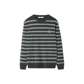 HLA Knitwear Men Dark Gray Stripes J5
