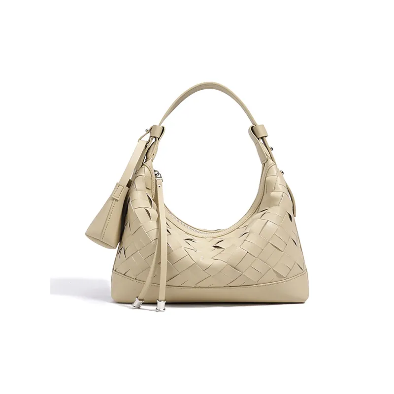 CLEVER& KETCH Cow Leather Dumpling Bag Handbag Women's Black/Milkshake White/Creamy Apricot/Khaki Green-7