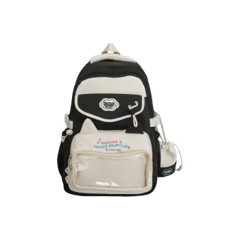 BRABOSTON Nylon With PVC Backpack Unisex Black/Blue, Yellow/Yellow Green/Yellow Purple