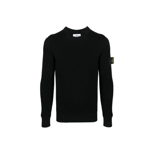 STONE ISLAND Logo Patch Crewneck Knitted Jumper