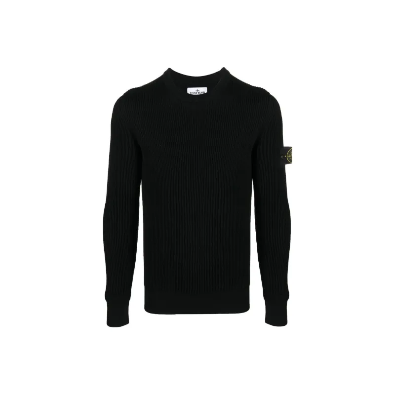 STONE ISLAND Logo Patch Crewneck Knitted Jumper-0