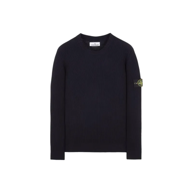 STONE ISLAND Logo Patch Crewneck Knitted Jumper-0