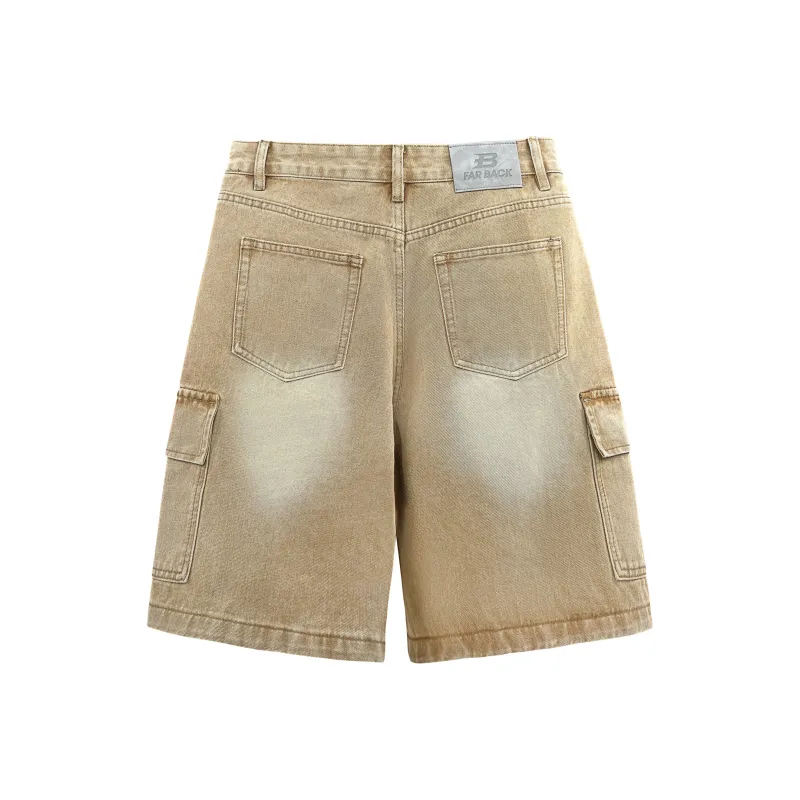 FAR BACK Denim Shorts Unisex-1