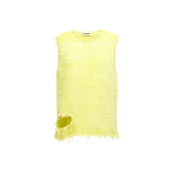 JIL SANDER Cut Out Crewneck Vest