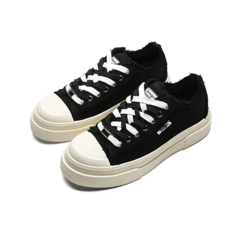 Rummaden Slip Resistant, Abrasion Resistant, Lightweight, Breathable Low Top Skateboard Shoes Unisex Black-1