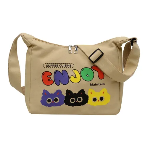 XIANGSU Canvas Bag, Shoulder Bag Women's Khaki/Ecru/Black