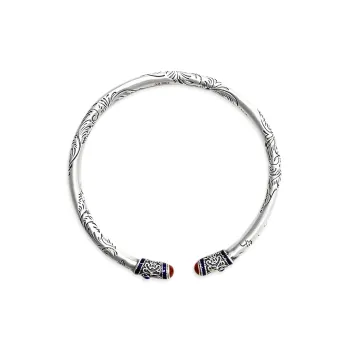 QIANCHANG 999 Fine Silver Bangles Women's