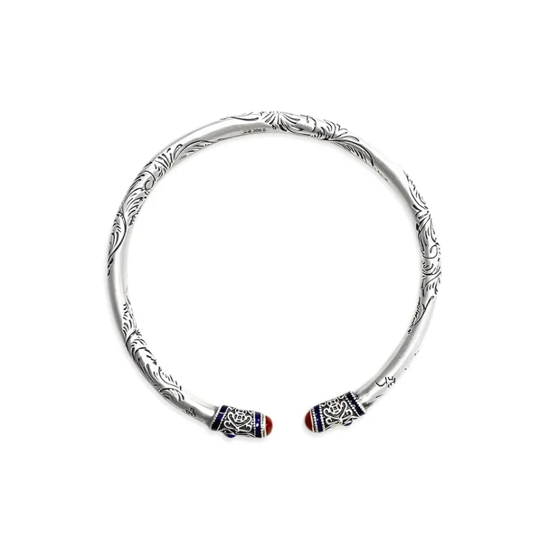 QIANCHANG 999 Fine Silver Bangles Women's-0