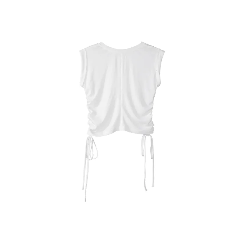 Fstudio Korean Style Minimalist High Rise Slimming Shirring Sleeveless T Shirt Women's-7