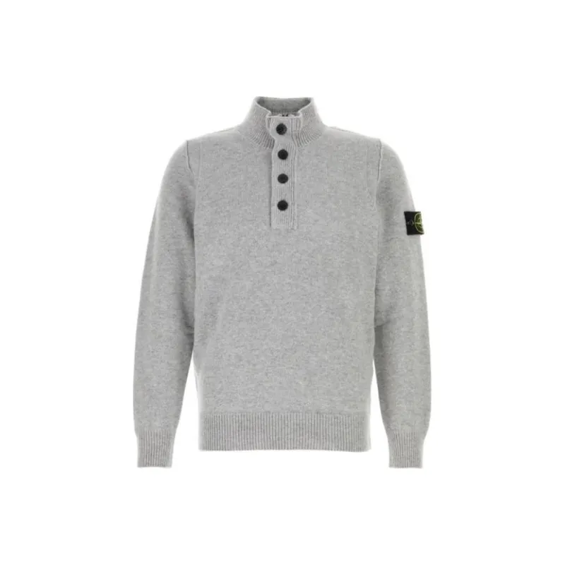 STONE ISLAND Buttoned High Neck Jumper-0