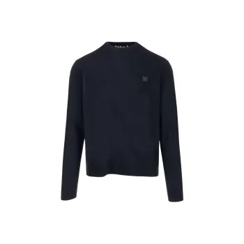Acne Studios Face Logo Patch Crewneck Jumper