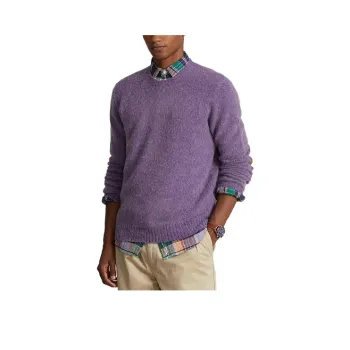 Polo Ralph Lauren FW23 Crew Neck Fitted Long Sleeved Sweater Men's Purple