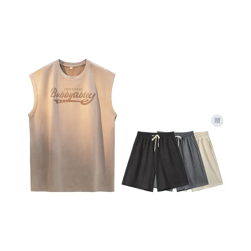 BOBBY ABLEY Versatile Loose Fit Straight Fit Letter Moisture Wicking Sleeveless Tank Top Unisex-46