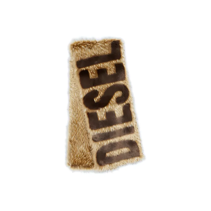 DIESEL S Aber Logo Faux fur Scarf-2