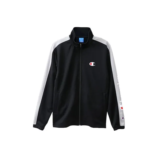 Champion Lapel Fitted Long Sleeved Jacket Japan Version Unisex Black Gray-0