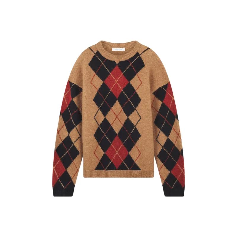 Maison Kitsune Argyle pattern Crew neck Jumper-0