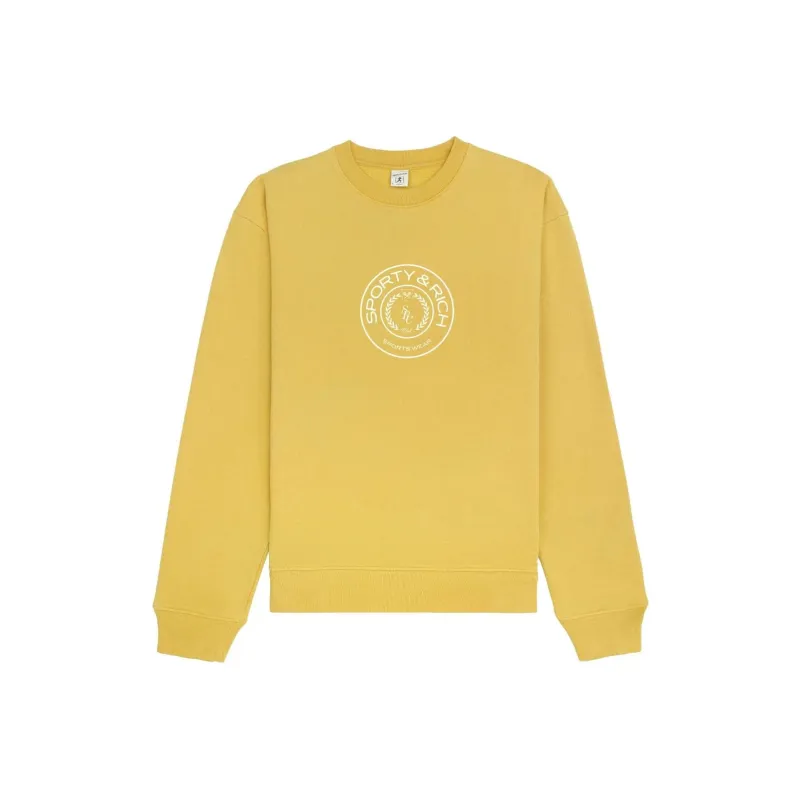 SPORTY & RICH Connecticut Crest Crew neck Sweatshirt-0