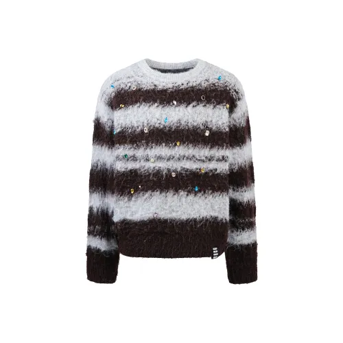 GOODBRAND Sweater Unisex White Brown Alternating