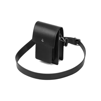 Yawei Kuroda PU With Artificial Leather Crossbody Cell Phone Pouch Unisex Black
