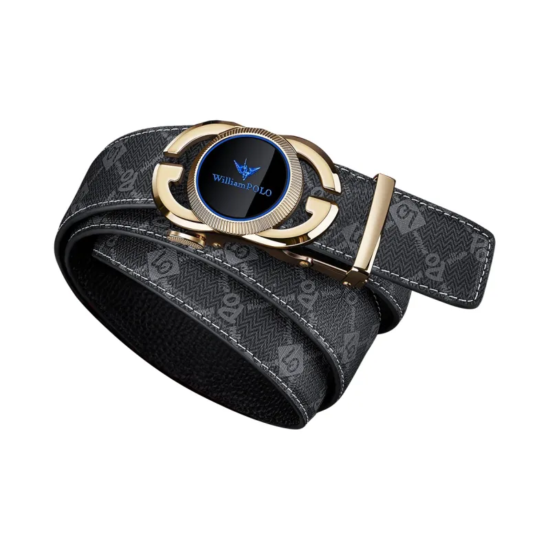 WilliamPOLO PVC/Cow Leather Belts Men's Multiple Colors 3.5cm Width-23