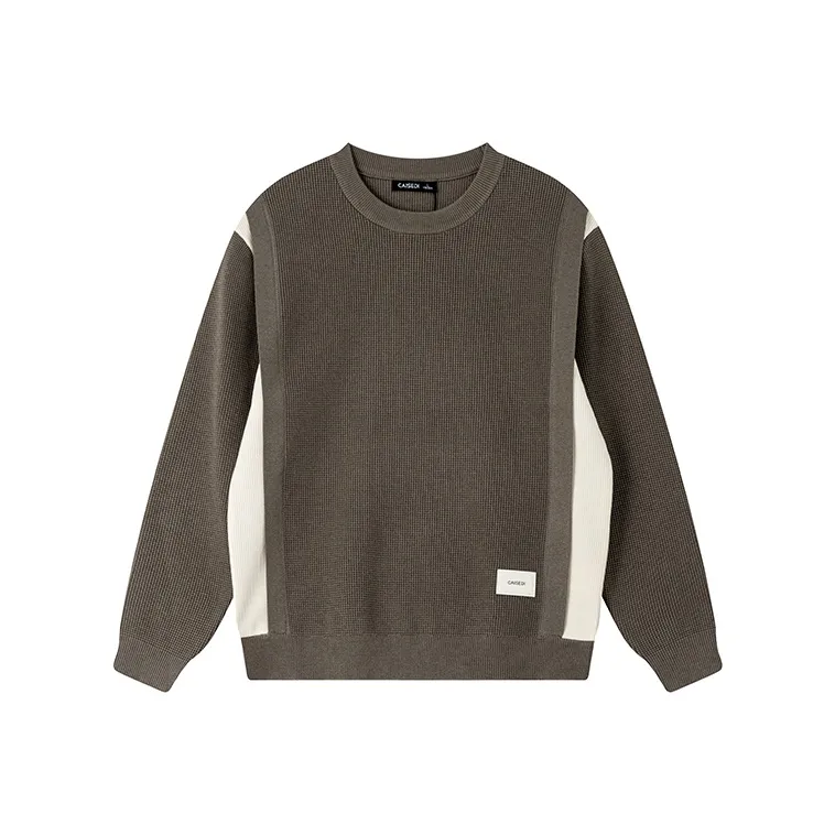CAISEDI Sweater Men's Gray Green-0