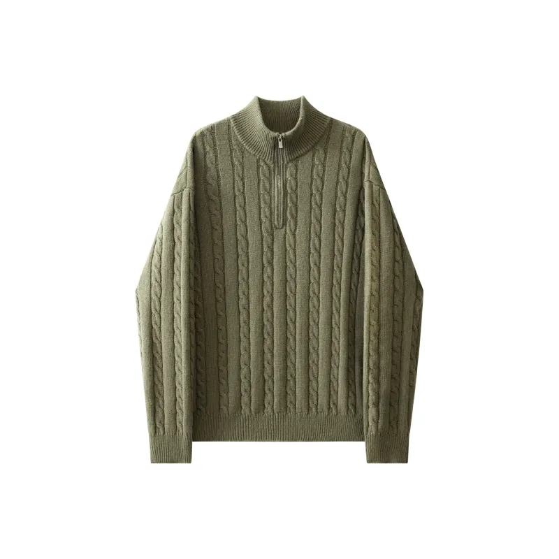 A.B.X Semi-Open Collar Stand Collar Pullover Knitwear Sweater Unisex-6