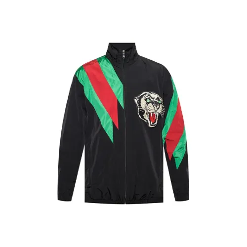 GUCCI Embroidered Contrast Stripe Logo Track Jacket