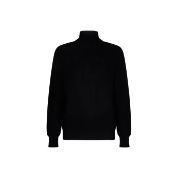 LARDINI Roll-neck Ribbed Wool Jumper