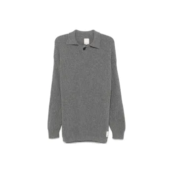 EMPORIO ARMANI Fisherman's Knit Long Sleeved Polo Shirt