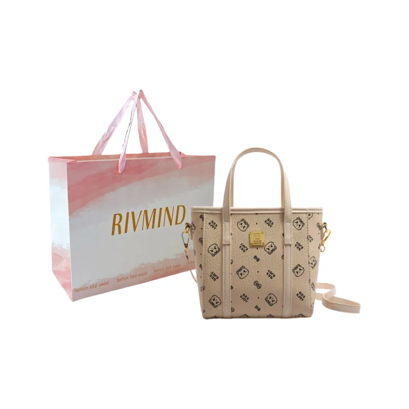 RIVMIND PU Handbag Women's White/Brown/Pink/Black-0